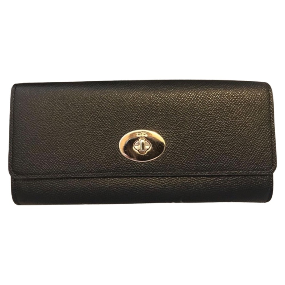 Coach Saffiano Leather Wallet, black